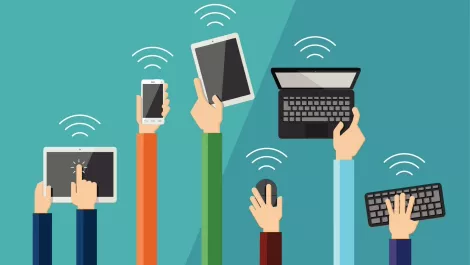 Hands holding devices