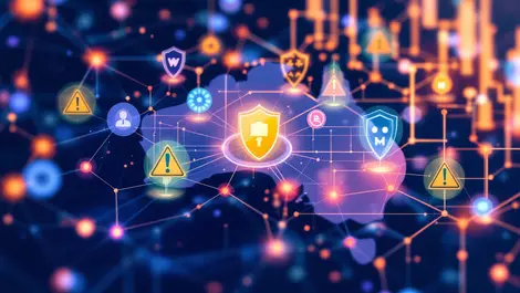 Abstract illustration ai agent security risks australian enterprise network