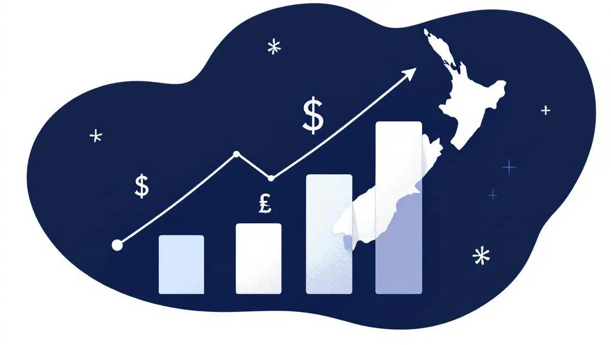 Financial chart rising revenue declining profit new zealand currency map