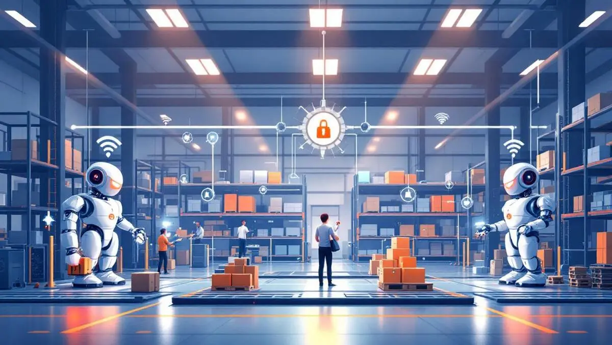 Modern enterprise robots humans warehouse wireless network automation efficiency