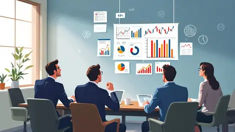 Business meeting frustration poor data quality sales planning illustration