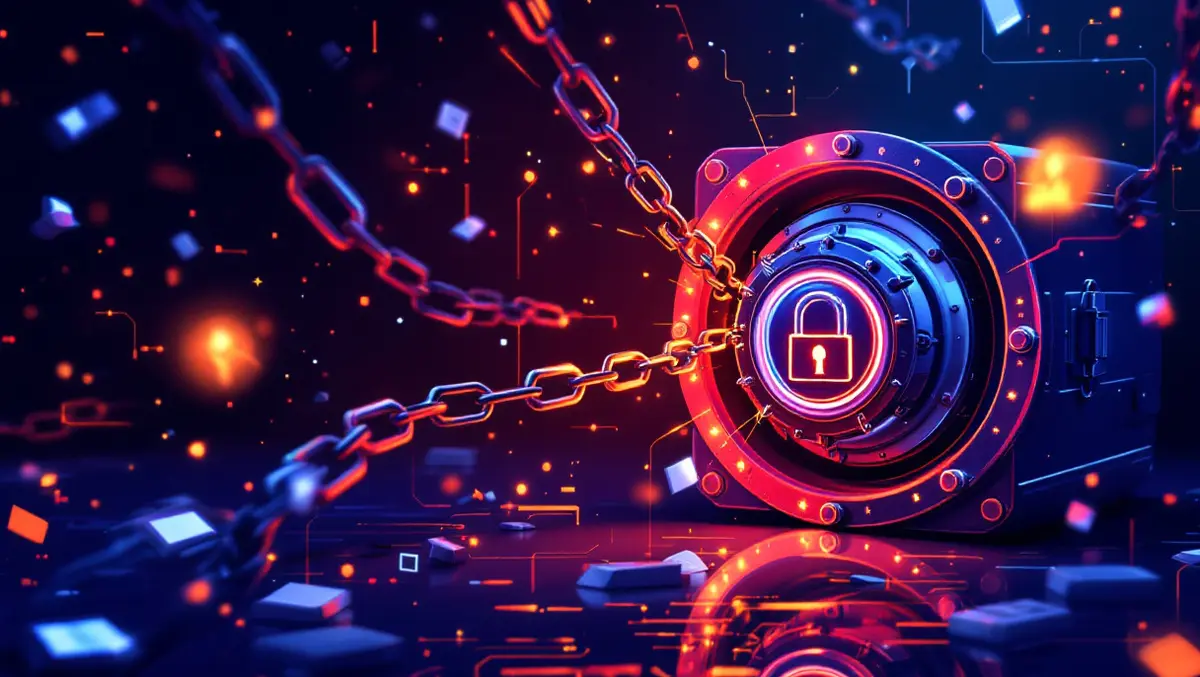 Safe vault protecting digital data shattered chains ransomware protection