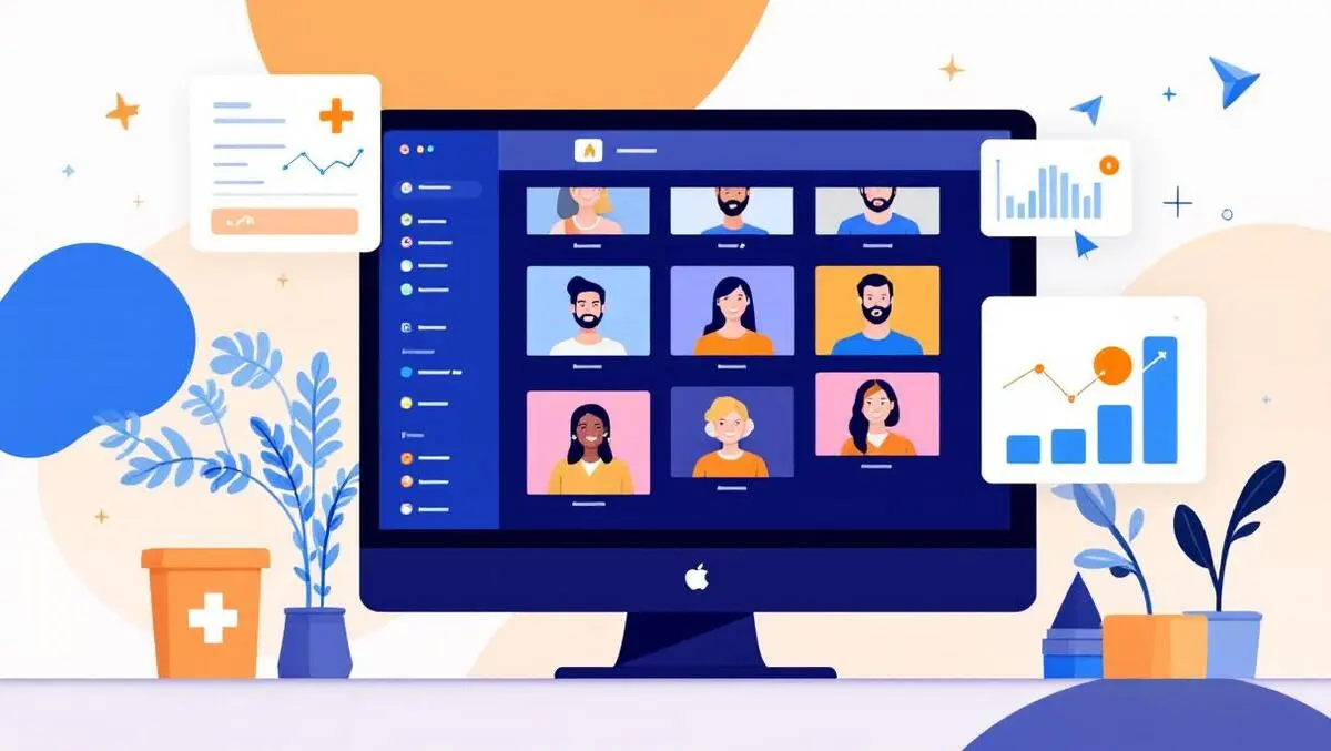 Ai powered digital asset management screen with thumbnails faces charts