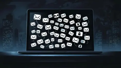 Dark moody phishing laptop hooks snagging logins global breaches