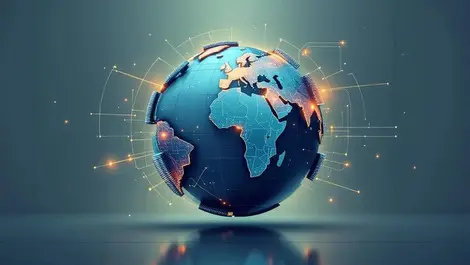 Fractured globe regional data silos networked server rack infrastructure