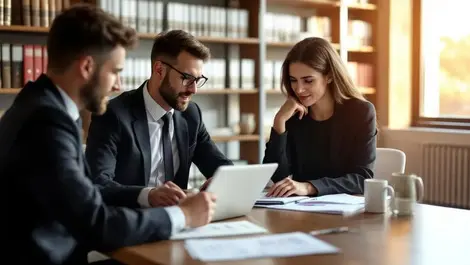 Australian law firm conference room lawyers collaborating laptop